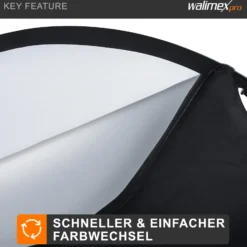 Walimex pro 5-in-1 Faltreflektor Set wavy comfort mit Pop up Funktion Ø 107 cm Wavy-Goldfarben Silberfarben Weiß Schwarz Transparent inkl. Transporttasche
