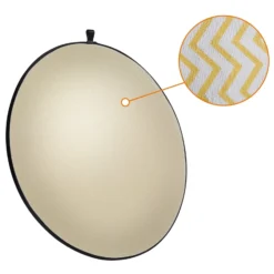 Walimex pro 5-in-1 Faltreflektor Set Ø 107 cm Wavy-Goldfarben Silberfarben Weiß Schwarz Transparent inkl. Transporttasche faltbarer Fotoreflektor