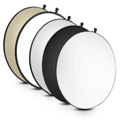 Walimex pro 5-in-1 Faltreflektor Set Ø 107 cm Wavy-Goldfarben Silberfarben Weiß Schwarz Transparent inkl. Transporttasche faltbarer Fotoreflektor