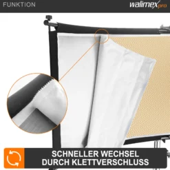 Walimex pro 3in1 Reflektor Halfpipe konkav 150 x 60 cm, silberfarben/weiß/goldfarben, Beauty & Fashion Lichtformer