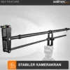 Walimex pro Kamerakran Director Pro - 770 x 90 x 250 mm / max. Traglast 3 kg - mit 1/4" und 3/8" Gewinde, Moosgummi Handgriff und Tragetaschen - schwarz