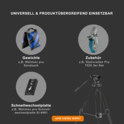 Walimex pro Kamerakran Set Director Pro II mit Videostativ EI-9901 und WT-600 Stativwagen für professionelle Kamerafahrten