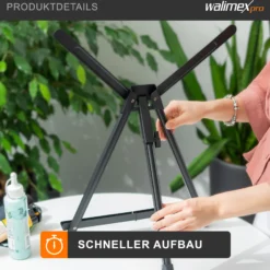 Walimex pro klappbare Tischstaffelei, stabile Staffelei aus Aluminium, Malerstaffelei für Leinwände bis 40 x 60 cm, Leinwandständer mit praktischer Tragetasche