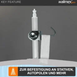 Walimex pro Klemmhaken 85 x 40 x 110 mm max. Ø 4 cm für Hintergrund, Stangen, Reflektoren, Stative und Autopole
