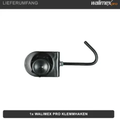 Walimex pro Klemmhaken 85 x 40 x 110 mm max. Ø 4 cm für Hintergrund, Stangen, Reflektoren, Stative und Autopole