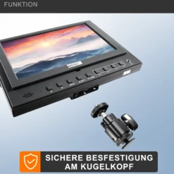 Walimex pro LCD Monitor Director 7 Zoll 17,8 cm Kamera Monitor mit Full HD Unterstützung, Peaking, False Colour, Histogramm, frei belegbare Funktionstasten
