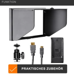 Walimex pro LCD Monitor Director 7 Zoll 17,8 cm Kamera Monitor mit Full HD Unterstützung, Peaking, False Colour, Histogramm, frei belegbare Funktionstasten