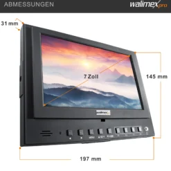Walimex pro LCD Monitor Director 7 Zoll 17,8 cm Kamera Monitor mit Full HD Unterstützung, Peaking, False Colour, Histogramm, frei belegbare Funktionstasten