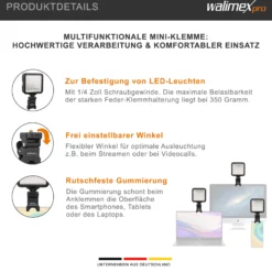 Walimex pro LED Leuchte 64 mit Mini-Klemme