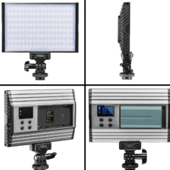 Walimex pro LED Niova 150 Bi Color Videoleuchte, On-Camera Fotolampe 15 W, Videolicht mit einstellbarer Farbtemperatur 3200-566 K, Studiolicht dimmbar