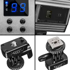 Walimex pro LED Niova 150 Bi Color Videoleuchte, On-Camera Fotolampe 15 W, Videolicht mit einstellbarer Farbtemperatur 3200-566 K, Studiolicht dimmbar