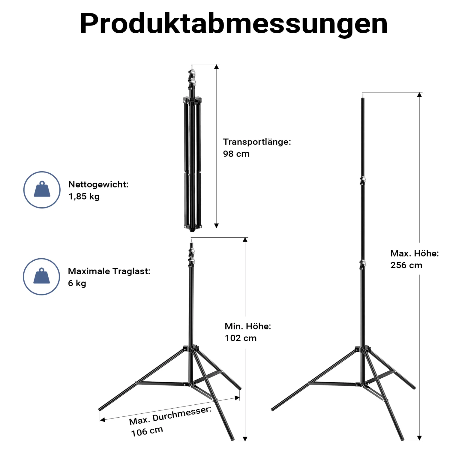 Walimex pro LED Niova 600 Bi Color und Stativ 2er Set mit 36 W LED Flächenleuchten, variabler Farbtemperatur und Lichtstativen