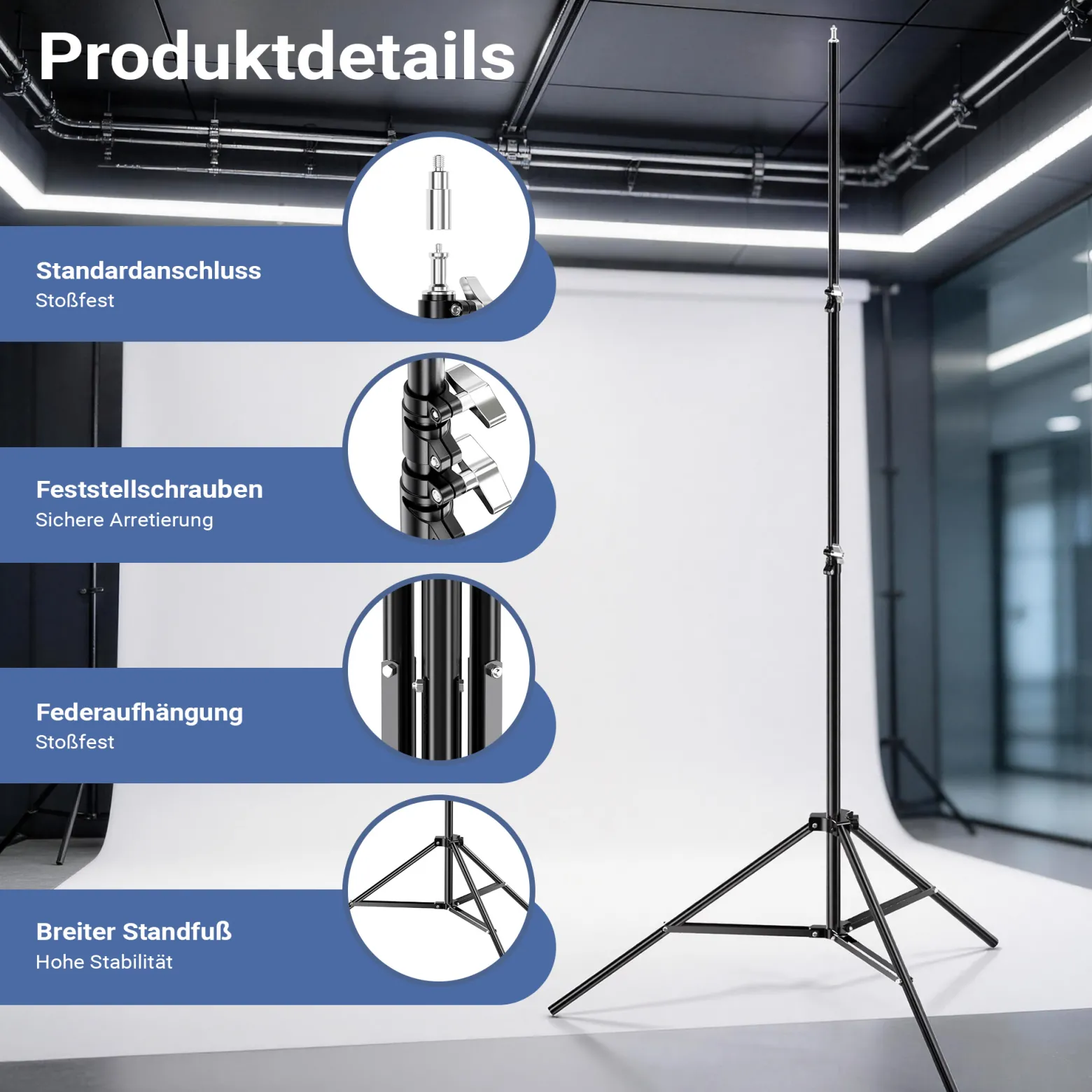 Walimex pro LED Niova 600 Bi Color und Stativ 2er Set mit 36 W LED Flächenleuchten, variabler Farbtemperatur und Lichtstativen