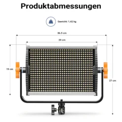 Walimex pro LED Niova 900 Bi Color und Stativ 2er Set mit 54 W LED Flächenleuchten, variabler Farbtemperatur und Lichtstativen