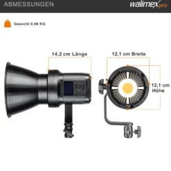 Walimex pro LED Niova Compact Bi-Color 80 W Videoleuchte, Studioleuchte mit Bowens-Anschluss, Videolicht variable Farbtemperatur, leistungsstarkes Dauerlicht