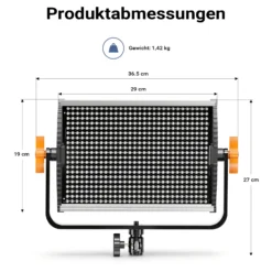 Walimex pro LED Niova 900 Daylight und Stativ 2er Set mit 54 W Flächenleuchten und höhenverstellbaren Lichtstativen