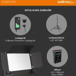 Walimex pro LED Niova 150-F Pro Flächenleuchte, 150 W Flächenlicht mit Bi-Color, Studioleuchte Helligkeit dimmbar, Videoleuchte mit Funksteuerung oder DMX512