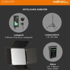 Walimex pro LED Niova 100-F Pro 100 W Bi-Color Flächenleuchte, dimmbare Videoleuchte, Studioleuchte mit weichem Licht, Fotolicht mit Fernbedienung