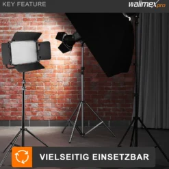 Walimex pro LED Niova 600 Plus Bi-Color Flächenleuchte, dimmbare Videoleuchte, Studioleuchte mit Fernbedienung, mobiles Dauerlicht inkl. Transporttasche