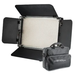 Walimex pro LED Niova 600 Plus Bi-Color Flächenleuchte, dimmbare Videoleuchte, Studioleuchte mit Fernbedienung, mobiles Dauerlicht inkl. Transporttasche