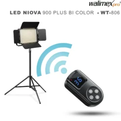 Walimex pro LED Niova 900 Plus Bi Color mit Lampenstativ, dimmbare Flächenleuchte, Lampenständer mit Federdämpfung, Studioleuchte mit Fernbedienung