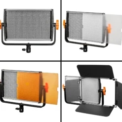 Walimex pro LED Niova 900 Plus Daylight Videoleuchte 54 W mit Lampenstativ, dimmbare Flächenleuchte Tageslicht 5600 K, Studioleuchte mit Fernbedienung