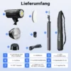 Walimex pro LED Niova Plus DL 100 W + Stativ Set, dimmbare LED Videoleuchte plus Blitzstativ mit Federdämpfung bis 256 cm Höhe