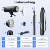 Walimex pro LED Niova Plus DL 200 W + Stativ Set, dimmbare LED Videoleuchte plus Blitzstativ mit Federdämpfung bis 256 cm Höhe