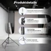 Walimex pro LED Niova Plus DL 200 W + Stativ 2er Set, dimmbare LED Videoleuchten plus Blitzstative mit Federdämpfung bis 256 cm Höhe