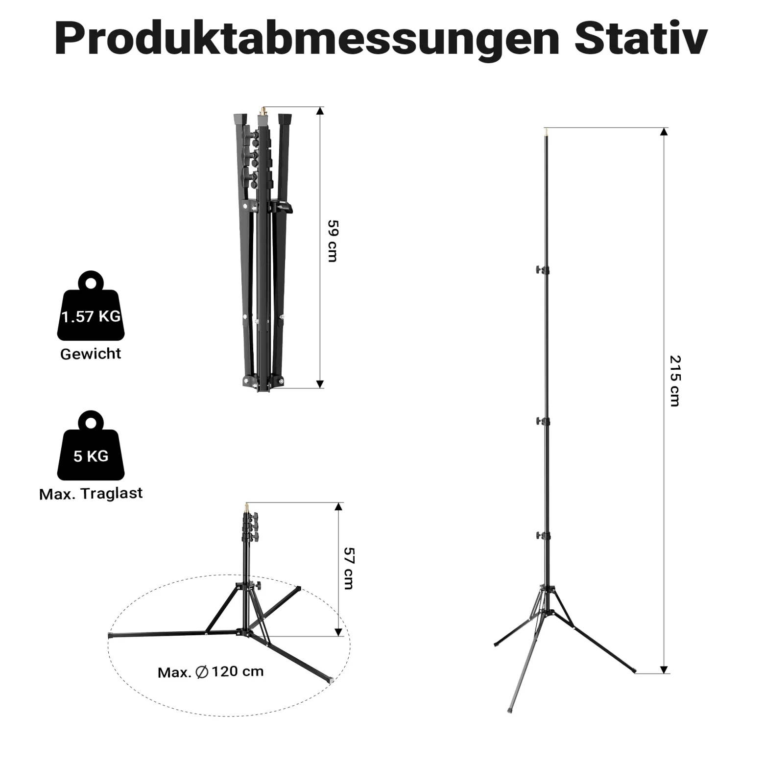Walimex pro LED Niova 60 Plus + Stativ 2er Set, LED Studioleuchten mit Bowens-Reflektor und Soft Diffusor plus Lampenstative bis 215 cm Arbeitshöhe
