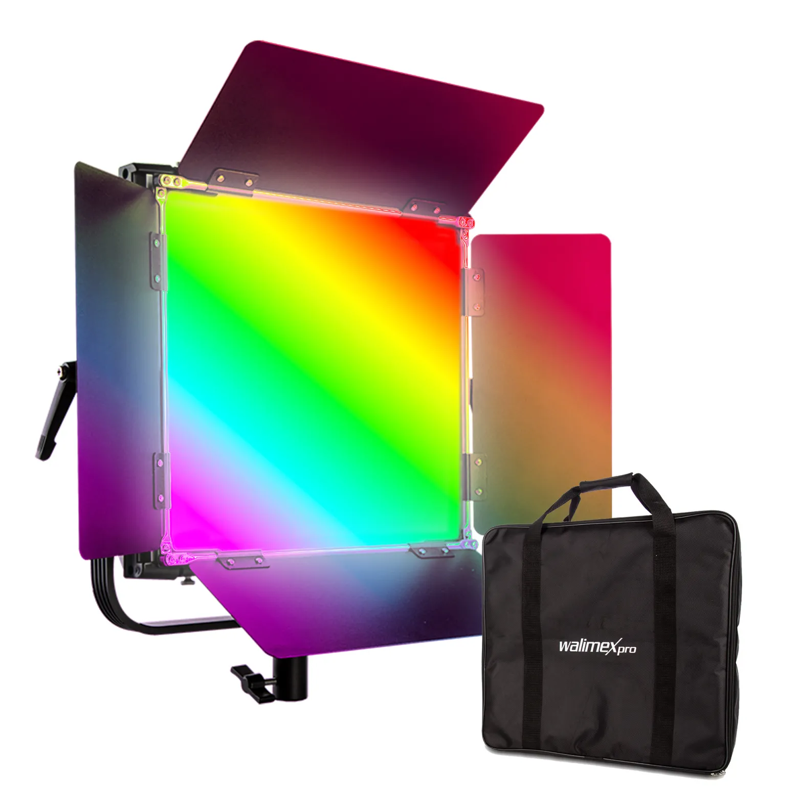 Walimex pro LED Rainbow Flächenleuchte, RGBWW Flächenlicht 100 W, Bi-Color Videoleuchte, Studioleuchte per App steuerbar, Studio-Beleuchtung mit Effektgenerator