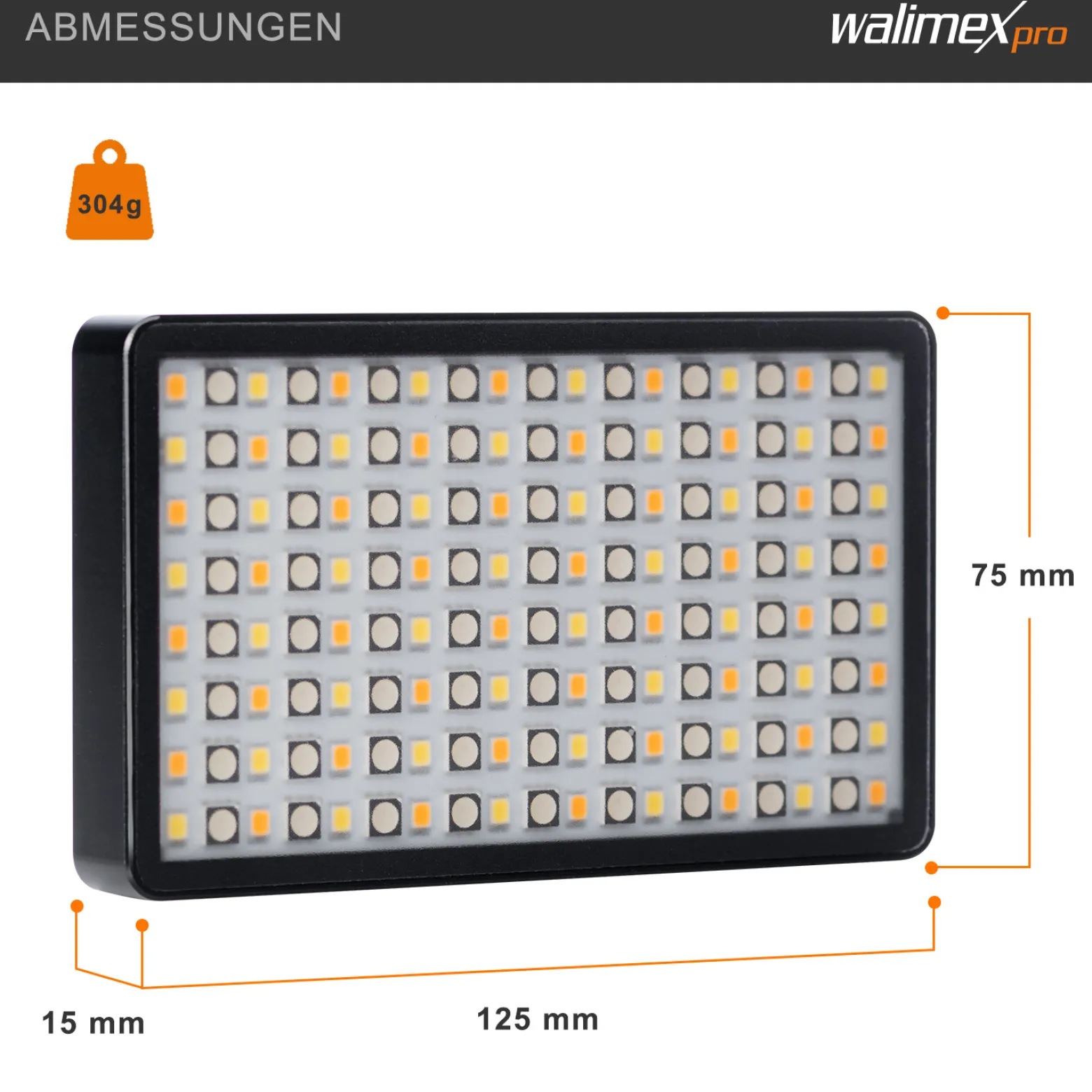 Walimex pro LED Rainbow Pocket Flächenleuchte, Videoleuchte mit Akku und USB, Studioleuchte mit Farbwechsel RGBWW, Studio-Beleuchtung steuerbar per App, Bi-Color Videolicht