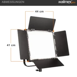 Walimex pro LED Rainbow 50W RGBWW Set bestehend aus Leuchte, Abschirmklappen, Netzteil, Transport- und Aufbewahrungstasche, Lampenstativ inkl. Spigot und Adapter