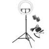 Walimex pro LED Ringleuchte 500 Bi-Color Set inkl. Stativ & Akku, dimmbares Ringlicht 32 W, Leuchtring mit einzeln schaltbaren Sektoren, Selfie Licht mit umfangreichem Zubehör