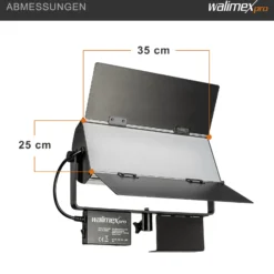 Walimex pro LED Sirius 160 Bi Color Flächenleuchte, Flächenlicht 65 W, Videoleuchte stufenlos dimmbar 3200-5600 K, Studiolicht mit 120° Abstrahlwinkel und Diffusor