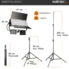 Walimex pro LED Sirius 160 Bi Color Flächenleuchte Set mit Lampenstativ, Flächenlicht 65 W, Videoleuchte stufenlos dimmbar 3200-5600 K, Lampenständer 90-260 cm mit Federdämpfung