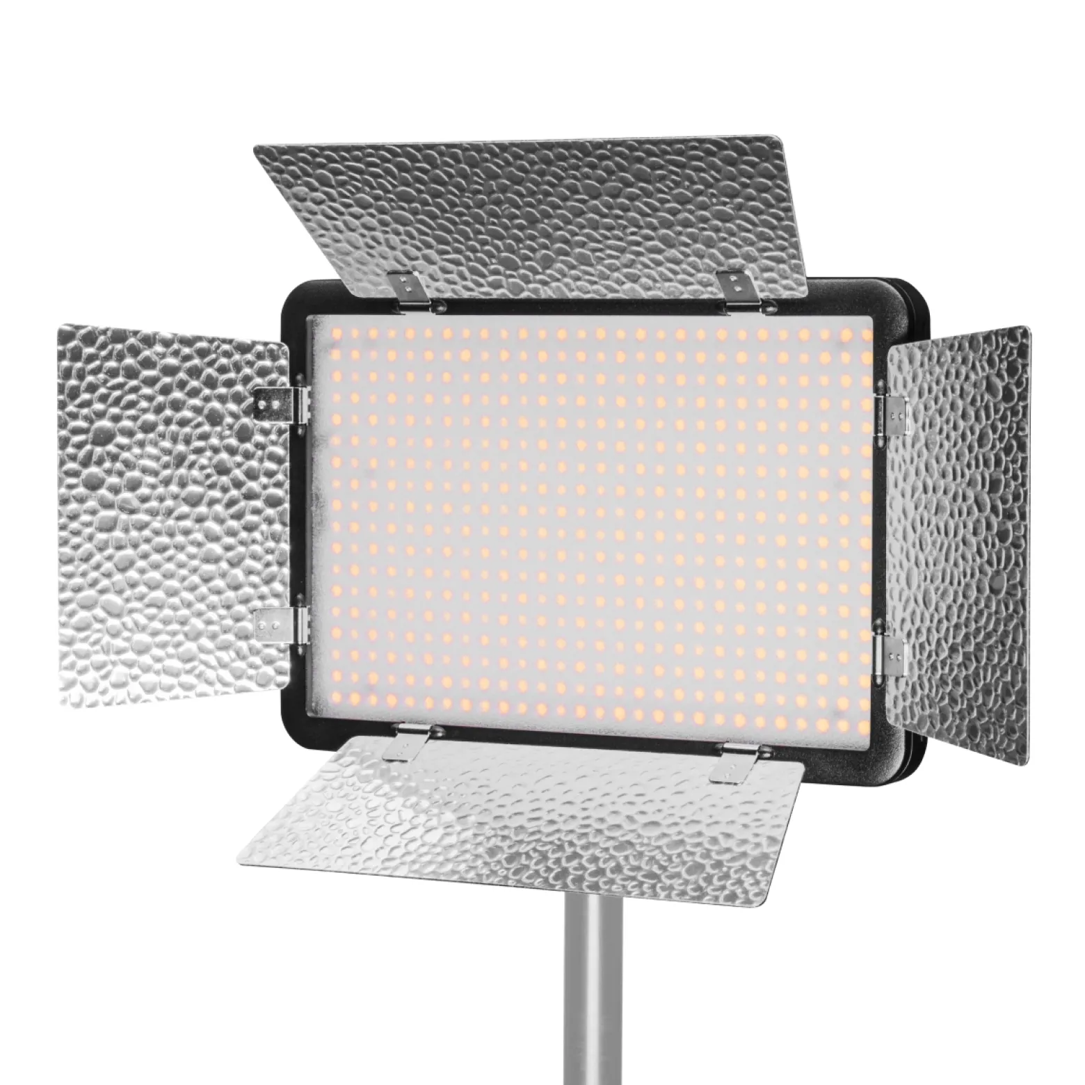 Walimex pro LED 500 Versalight Bi Color Flächenleuchte inkl. Lampenstativ, leistungsstarke Videoleuchte 32 W, Studioleuchte mit Fernbedienung, vollwertige Studio-Beleuchtung