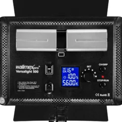 Walimex pro LED 500 Versalight Bi Color Flächenleuchte 2er Set inkl. 2x Lampenstativ & 4x Akku, leistungsstarke Videoleuchte 32 W, Studioleuchte mit Fernbedienung