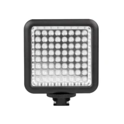 Walimex pro LED-Videoleuchte mit 64 LEDs, 6 W, Kamera Beleuchtung stufenlos dimmbar, erweiterbares Fotolicht mit Stecksystem, Videolicht für Aktion Kamera, Camcorder und DSLR