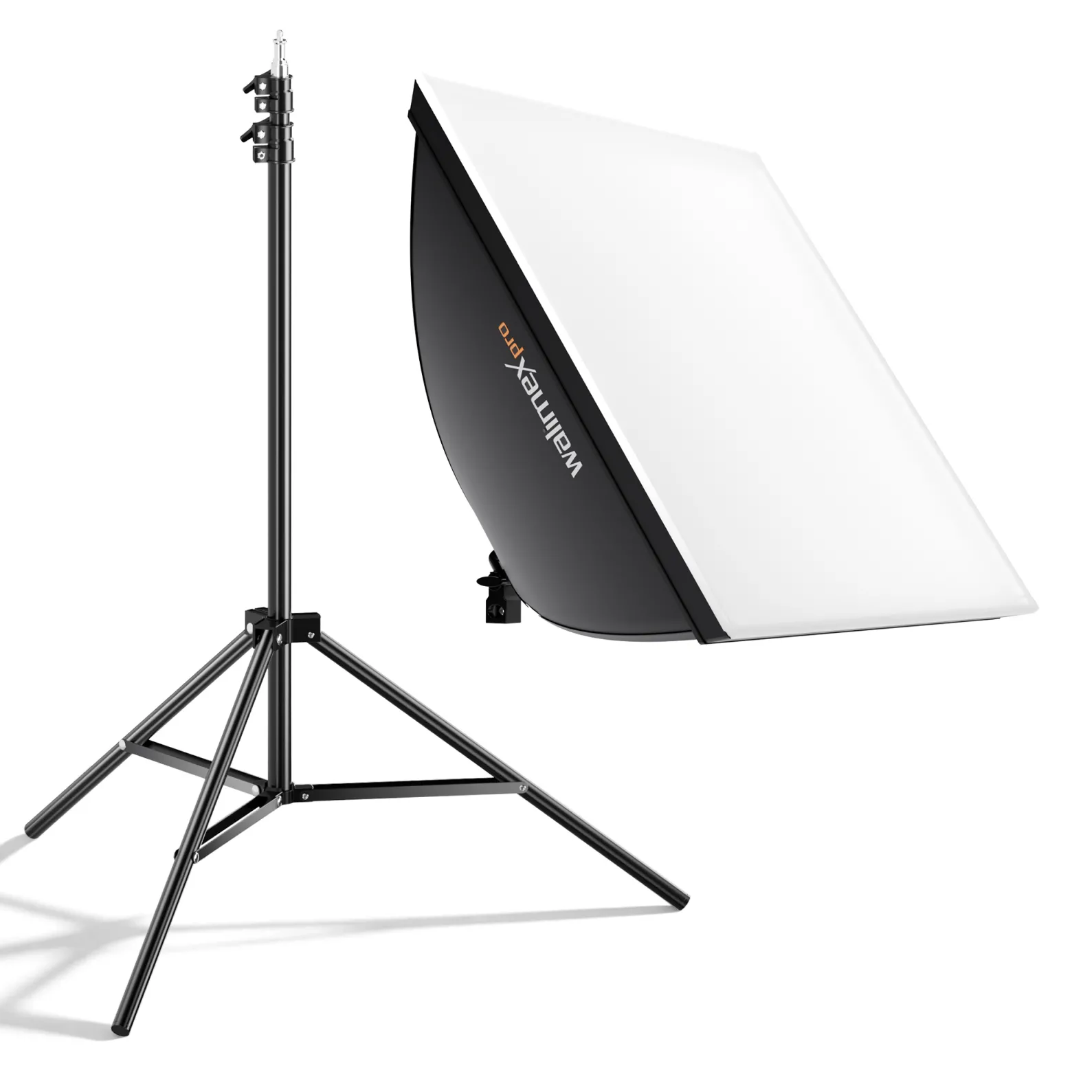 Walimex pro LED 60 W Softbox + Stativ Set, Video-Beleuchtung mit Lampenstativ 68-200 cm für LED Panels, Leuchten & Studioblitze