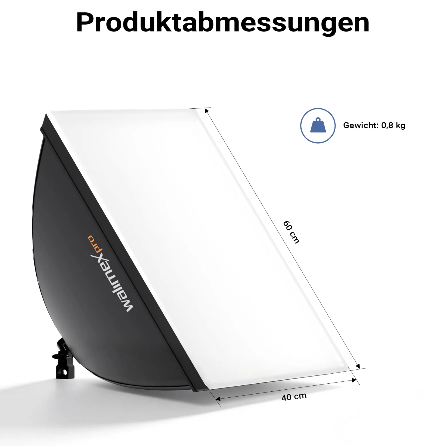 Walimex pro LED 60 W Softbox + Stativ Set, Video-Beleuchtung mit Lampenstativ 68-200 cm für LED Panels, Leuchten & Studioblitze