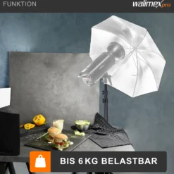 Walimex pro Lichtstativ WT-806 bis 256 cm Höhe, Blitzstativ mit Federdämpfung inkl. 3/8