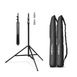 Walimex pro Lichtstativ WT-806 2er-Set bis 256 cm Höhe, Blitzstativ mit Federdämpfung inkl. 3/8