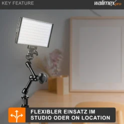 Walimex pro Magic Arm/Auslegearm - 180 x 70 x 39 mm - Tragfähigkeit 2 kg max - 2x 1/4 Zoll Schraube - DSLR-Gelenkarm, Auslegearm für Videostative, DSLR Rigs, Dollys und Aufnahmetische, Schwarz