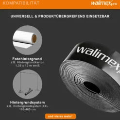 Walimex pro Magnet-Beschwerungsband Magnetband 2,7 m, Magnetstreifen zur Beschwerung von Papier Hintergrund und Hintergrundstoff für Fotostudio