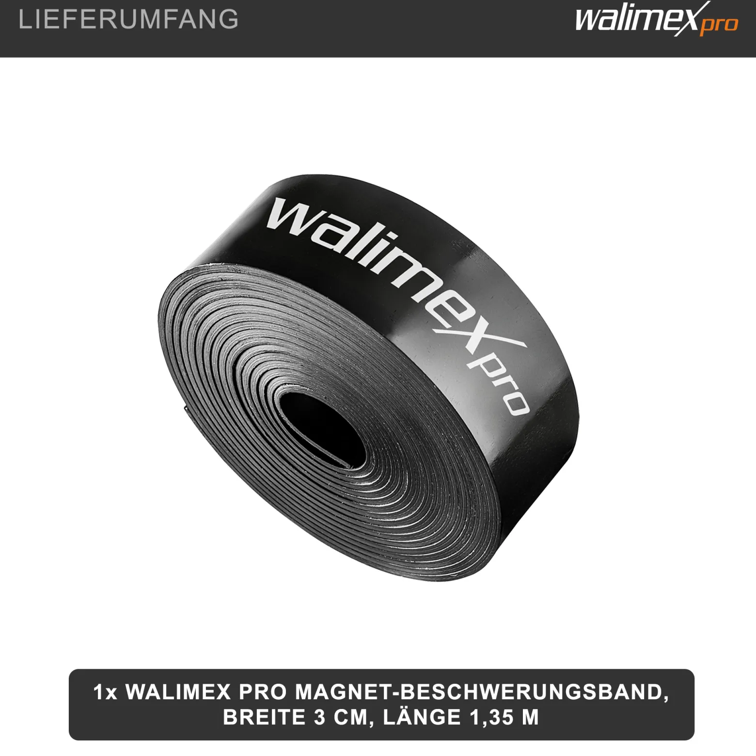 Walimex pro Magnet-Beschwerungsband Magnetband 2,7 m, Magnetstreifen zur Beschwerung von Papier Hintergrund und Hintergrundstoff für Fotostudio