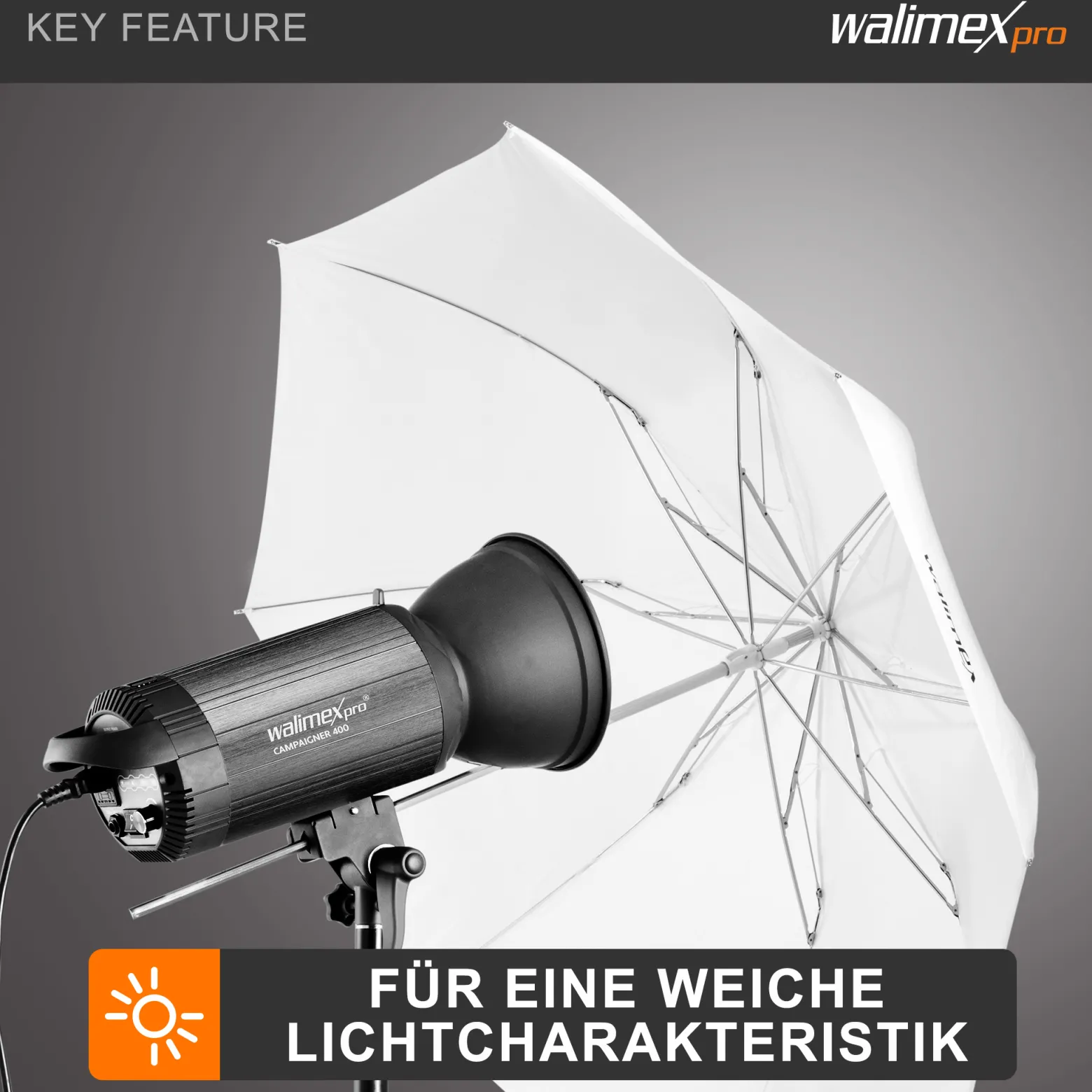 Walimex pro Mini Durchlichtschirm 91 cm Durchmesser, Fotoschirm faltbar auf 40 cm inkl. Transporttasche, Lichtformer für weiche Lichtcharakteristik, Studioschirm für Fotostudio