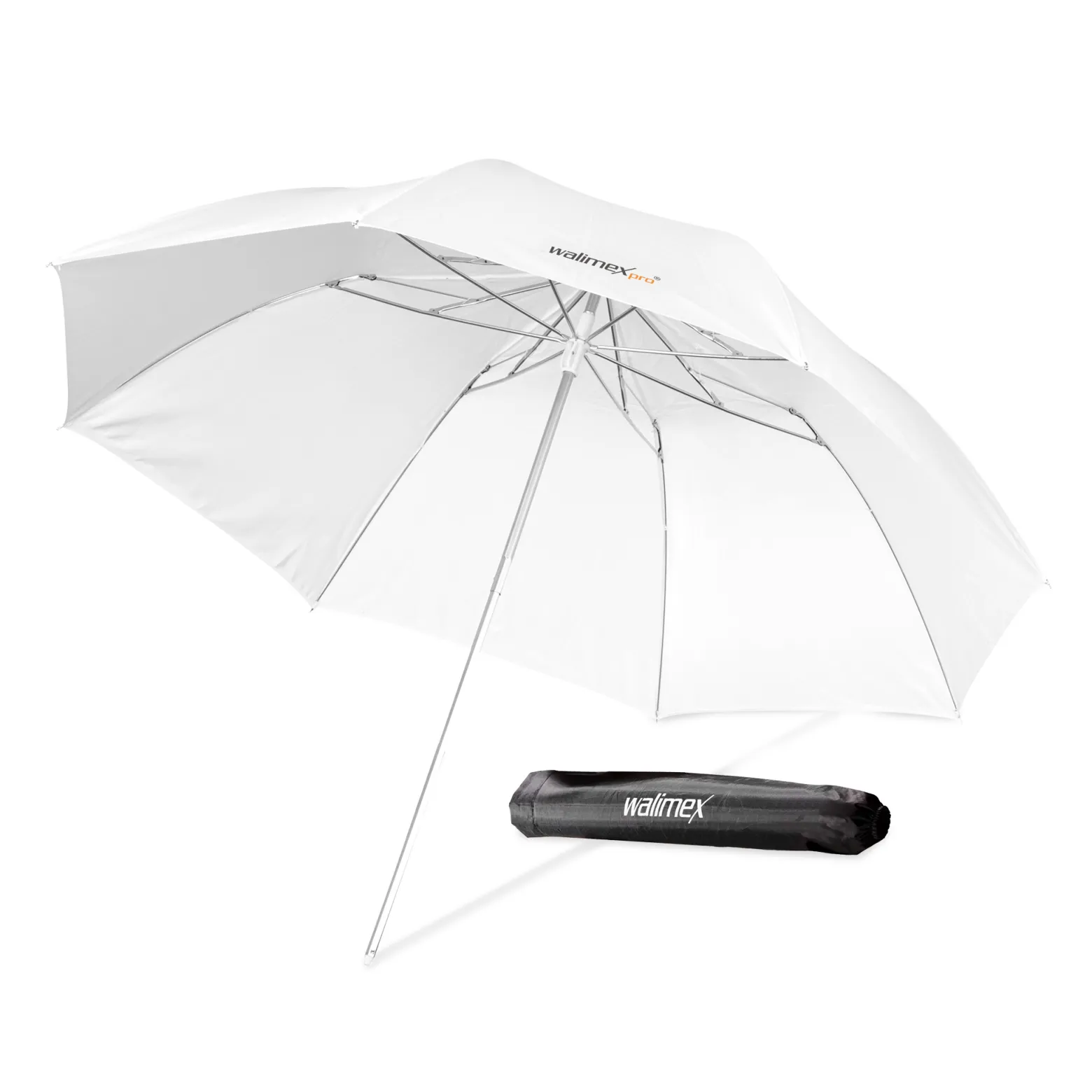 Walimex pro Mini Durchlichtschirm 91 cm Durchmesser, Fotoschirm faltbar auf 40 cm inkl. Transporttasche, Lichtformer für weiche Lichtcharakteristik, Studioschirm für Fotostudio