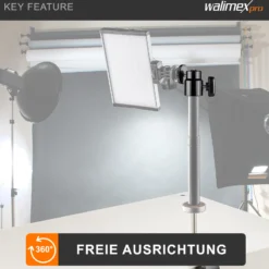 Walimex pro Mini Kugelkopf mit 1/4 Blitzschuhadapter belastbar bis 1,5 kg, Stativkopf 360° drehbar & 90° schwenkbar, Kamera Equipment für Kameras, LED Licht, Smartphone
