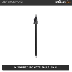 Walimex pro Mittelsäule LSM 45 für Fotostativ Kamerastativ - 49 x 70 x 22 mm / Tragkraft 3 kg / Ø Segmente 19/22 mm - Foto Video Zubehör Dreibein Einbein